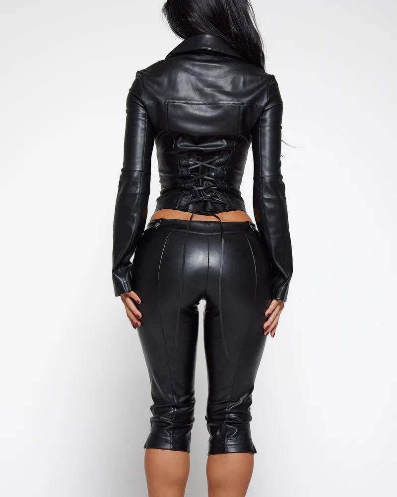 Espresso Leather Set