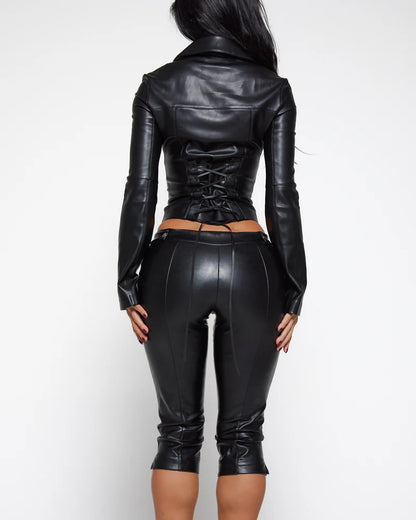 Espresso Leather Set