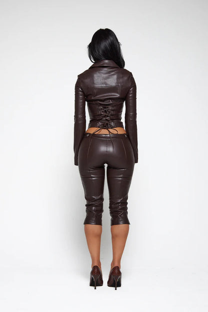 Espresso Leather Set