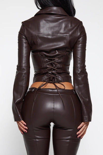 Espresso Leather Set